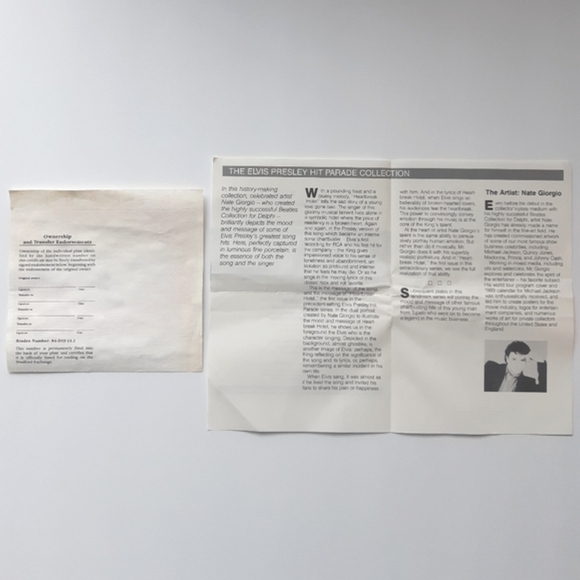 Elvis Heartbreak Hotel Plate with Certificate of Authenticity - Picture 5 of 5